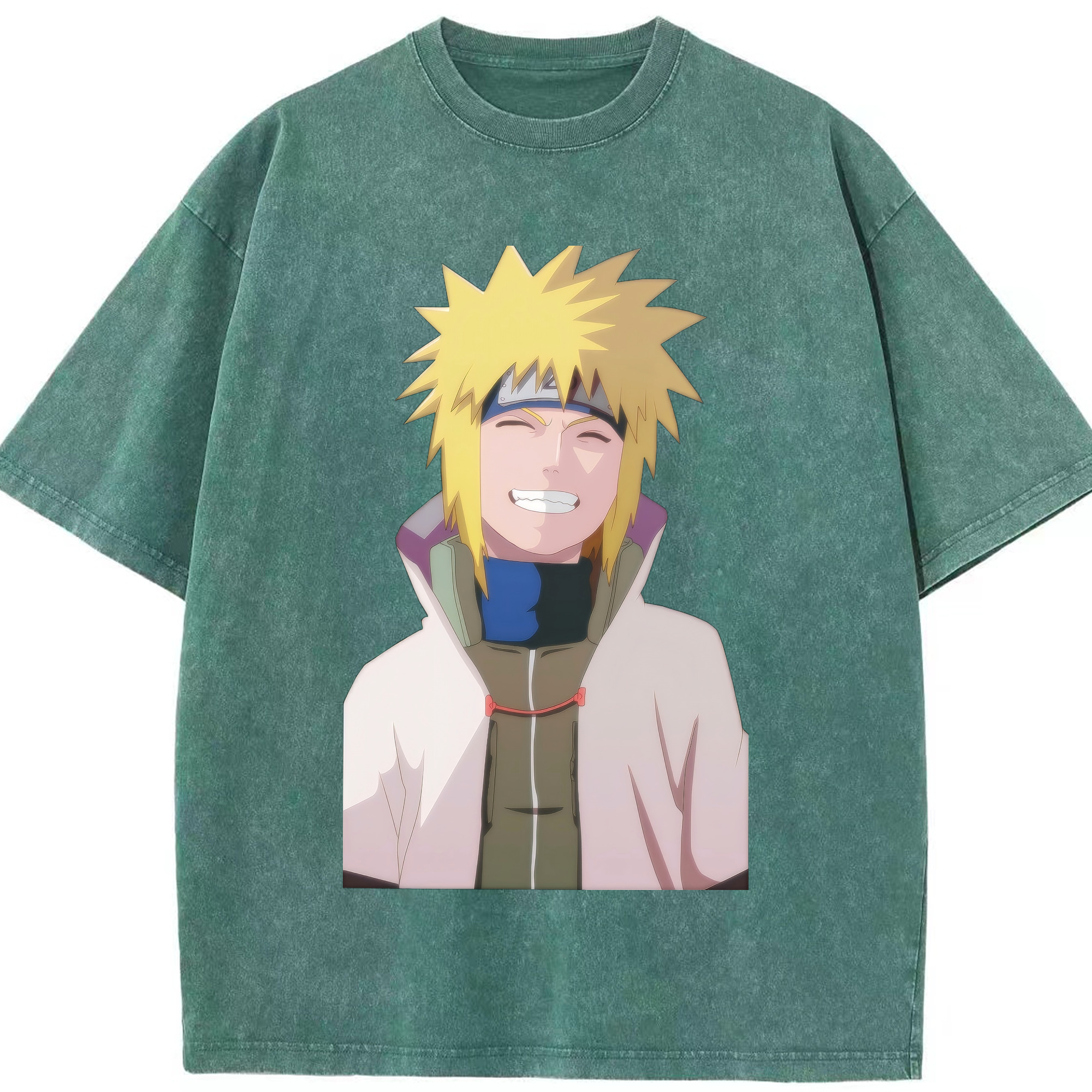 （画像用） NARUTO -ナルト- 波風 ミナト Namikaze Minato 綿100% ヴィンテージ風 半袖Tシャツ（フロントプリント）